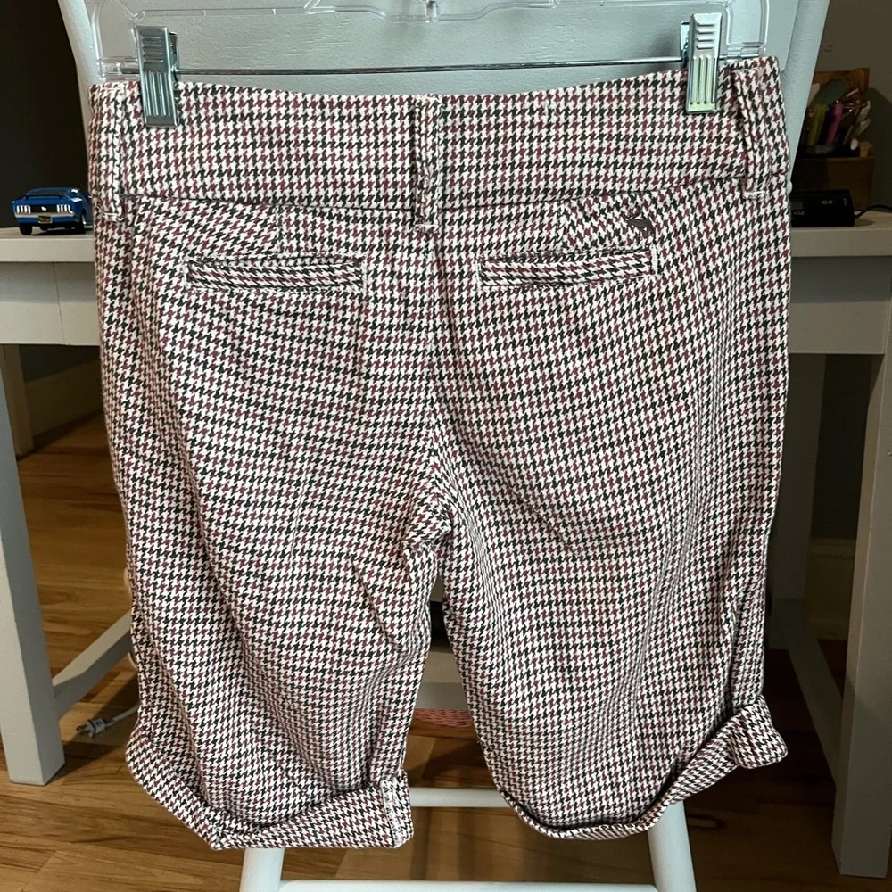 Abercrombie and Fitch Houndstooth Bermuda Shorts Cotton Walking Womens 00